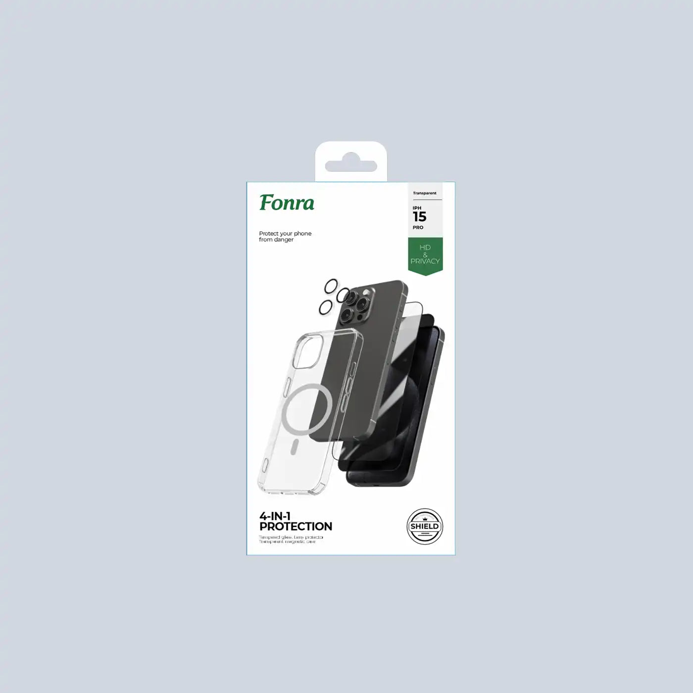 Fonra iPhone 15 Pro 4 in 1 Protection -Clear