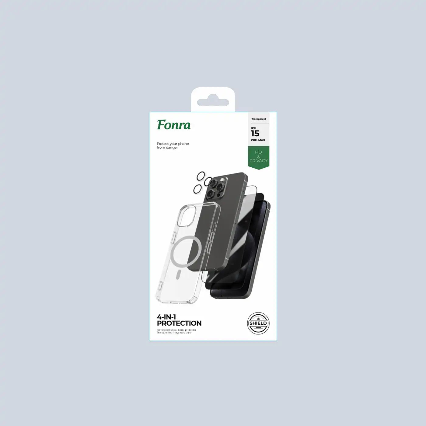 Fonra iPhone 15 Pro Max 4 in 1 Protection -Clear
