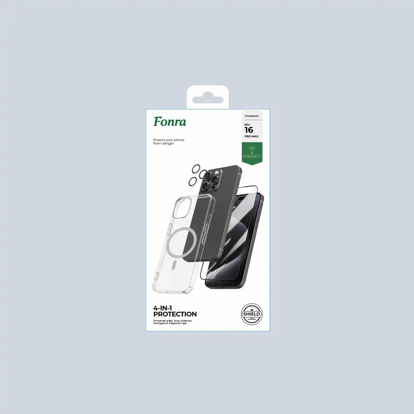 Fonra iPhone 16 Pro Max 4 in 1 Protection -Clear