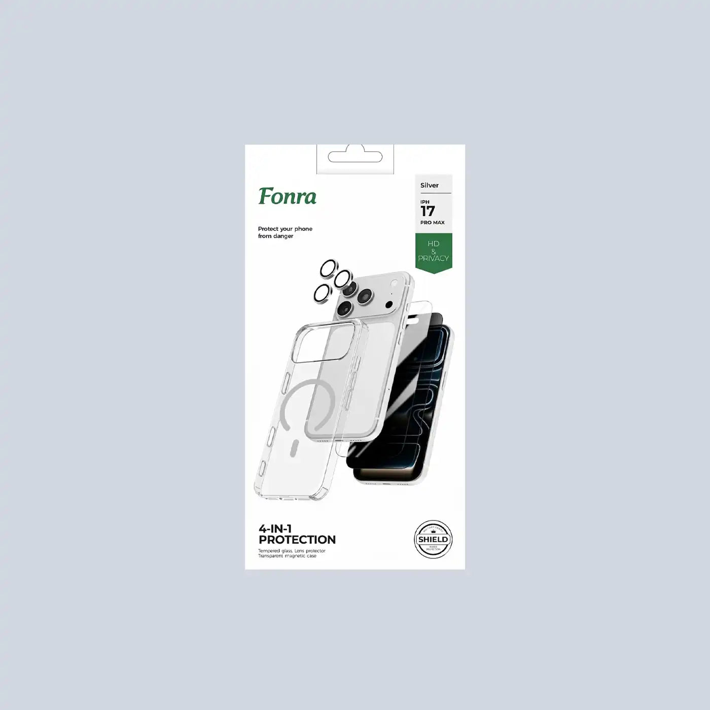 Fonra iPhone 17 Pro Max 4 in 1 Protection -Silver